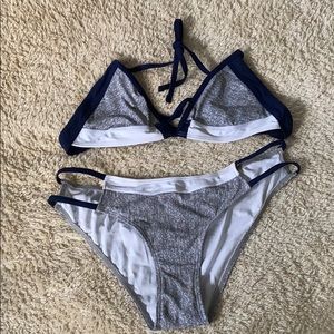 🔴 NWOT Gray and Navy bikini